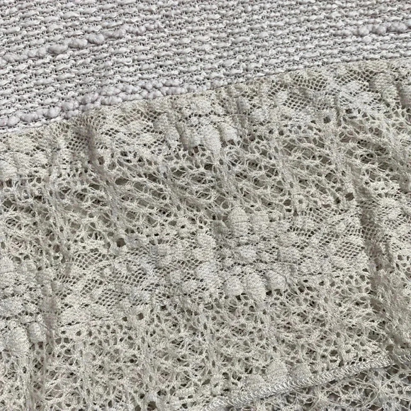 Style & Co Knit Lace Embroidered Flowy Hem Long Sleeve Beige Tan Blouse Top S - Picture 5 of 8